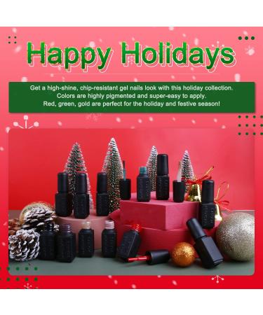 Lavender Violets 13 Pcs Gel Nail Polish Kit - 9 Colors + Base, Top, Matt Coat - Nail File Included | Soak-off UV LED Gel Nail Art Design - C965A D - Happy Holidays - Buy Online on SooperMarket.com