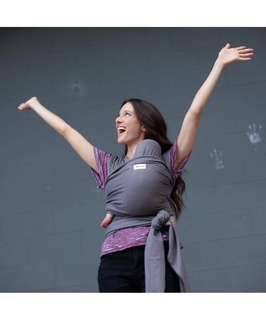 Sleepy Wrap Baby Carrier - Ergonomic Hands-Free Stretchy Wrap for Newborns to Toddlers - Lightweight Sling for Babies 7-35 lbs (Dark Grey) - Buy Online on SooperMarket.com