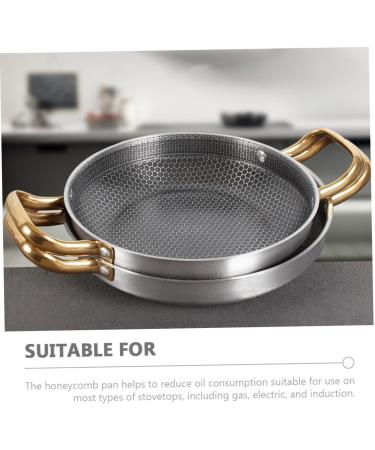 Alipis 26c Stainless Steel Cooking Pot Crayfish Camping Wok Induction Cooker maifan Wok Omelet pan Non Stick pan Amphora Saucepan Spanish Paella pan Stainless Steel Honeycomb 39x26cm As Shown - Buy Online on SooperMarket.com