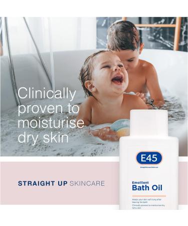 E45 Bath Oil 500 ml E45 Bath Oil Emollient to Moisturise & Hydrate Dry Skin Gently Cleanses for Soft Skin Soap Free & Perfume Free Emollient Bath & Shower Oil Body Wash - Dermatologically Tested - Buy Online on SooperMarket.com