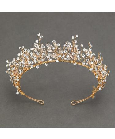 SWEETV Rhinestone Bridal Headband - Gold Wedding Tiara for Bride | Hair Accessories for Women - Buy Online on SooperMarket.com