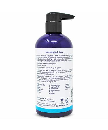PURA D'OR Awakening Body Wash - 16oz/473ml, Aloe Vera, Chamomile, Lavender, Tea Tree, pH Balanced for Soft & Fresh Skin - All Skin Types, Men-Women - Buy Online on SooperMarket.com