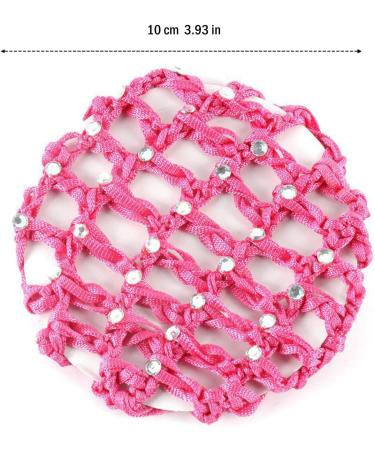 Hair Net Chignon 12 Bun Hairstyle Aid Fabric Knot Net with Glitter Rhinestones Hair Net Riding Tournament Set for Gymnastics Rhythmic Gymnastics Ballet Figure Skating - Buy Online on SooperMarket.com