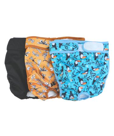 Hisprout Skirt Diaper for Female Dogs Reusable Washable Durable Puppy Diapers(XL Dragonfly&Toucan) XL Dragonfly&Toucan