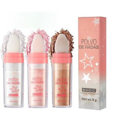 3 Colors Polvo De Hadas HANDAIYAN Body Brightens the Natural Three-Dimensional Face Blusher Fairy Highlight Patting Powder.