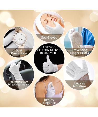 Sibba 2 Pairs Moisturizing Gloves White Cotton Gloves Overnight Bedtime Heal Eczema Sleeping Lotion Hand Spa Treatment Gloves Repair Rough Cracked Dry Chapped Hands Skin - Buy Online on SooperMarket.com