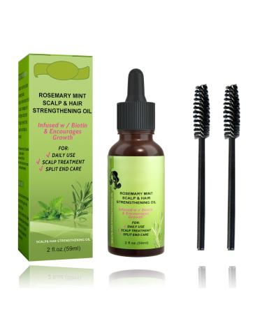Rosemary Oil for Hair Growth Rosemary Essential Oil Rosemary Hair Growth Oil Rosemary Oil for Hair with Brush Improve Hair Loss & Nourishes Rosemary Scalp Oil for Women Men Hair Growth Skin Care-59ML