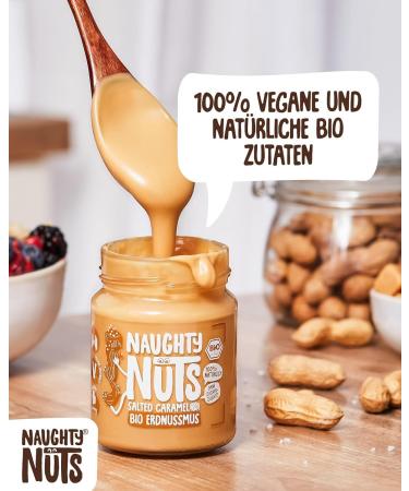 Naughty Nuts Bio Mandelmus Smooth - 100% Vegan Almond Butter 500g | No Palm Oil No Sugar | Healthy Topping & Recipe Ingredient - Buy Online on SooperMarket.com