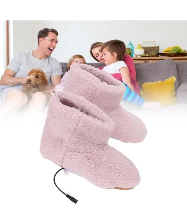 Comforting Heated Foot Warmer - USB Electric Plush Heat Shoes in Pink for Cozy Winter Relaxation - Buy Online on SooperMarket.com