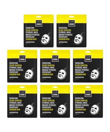 Soo'AE Homme Energizing Black Charcoal Hydrogel Mask 8 Count Facial Mask for Men Charcoal and Lemon Infused | Soothing and Hydrating 1 Count (Pack of 8) Charcoal Hydrogel