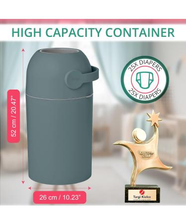 Magic Baby Diaper Pail Patented Odor-Stop System Use Any Garbage Bag One Hand Free Lever 4 Rolls of Bag incld. (Sage) - Buy Online on SooperMarket.com