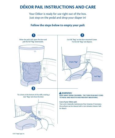 Dekor Plus Diaper Pail Biodegradable Refills - Economical, Quick & Simple Replacement | 2 Count | Exclusive End-of-Liner Marking - Buy Online on SooperMarket.com
