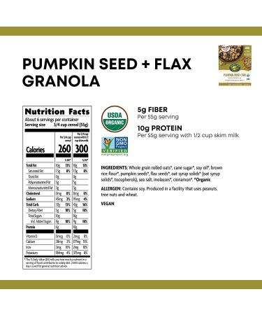Nature's Path Organic Pumpkin Seed & Flax Granola 25lbs - Non-GMO, Heart Healthy, High Fiber Snack - Buy Online on SooperMarket.com