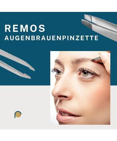 REMOS 2-Piece Tweezers Set - Eyebrow & Splinter Tweezers in Black | International Shipping - Buy Online on SooperMarket.com