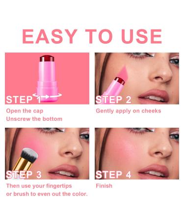 2PCS Cooling Water Jelly Lip Tint & Blush - 3-in-1 Cheek & Lip Makeup - Chill Poppy Pink Stain Gloss - Buy Online on SooperMarket.com