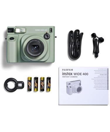 instax WIDE 400 instant camera  Automatic exposure and flash control  WIDE picture format  tripod socket  Green  Film sold separately - Buy Online on SooperMarket.com