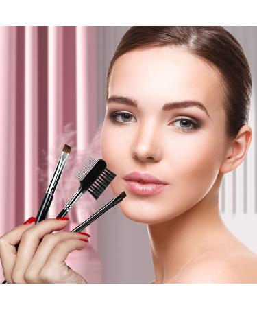 BLEGGEIT Pro Eyebrow Brush and Comb Set Steel Brow Brush, Metal Eyelash Brush, Spoolie Brush, and Angled Brow Brush for Precision Application and Defining Shape (1 PC) - Buy Online on SooperMarket.com
