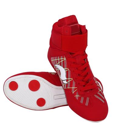 Boxing shoes unisex boxing shoe wrestling shoes martial arts ring shoes breathable 3 colors size 30-46 non-slip comfortable wear-resistant for men women youth sanda taekwondo 43 EU T red red