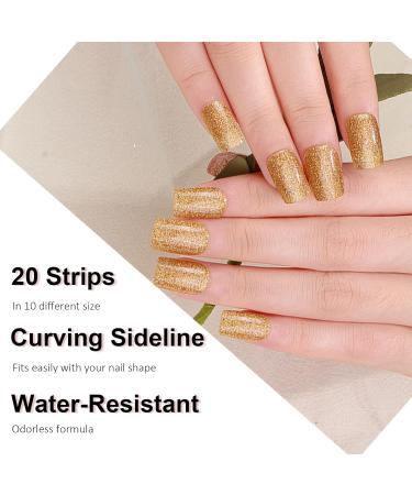 Semi Cured Gel Nail Strips Gel Nail Stickers - 20 Pcs Nail Stickers for Nail Art - Soft Self-Adhesive Gel Nail Wraps Easy Apply & Remove for Salon-Quality Manicure Kit (UV/LED Lamp Required)(BSS-0340) - Buy Online on SooperMarket.com