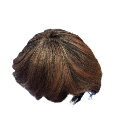 Little Rubber Bands for Hair Button Women's Fluffy Black Gradient Brown Wig Fluffy Lifelike Short Straight Hair Cap Parts You Loose 1 count (Pack of 1) Gold