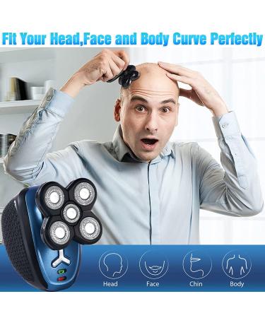 Bald Men's 5-in-1 Electric Head Shaver - Cordless Waterproof Wet/Dry Razor for Face and Head Shaving - USB Rechargeable 2022 Model - Buy Online on SooperMarket.com