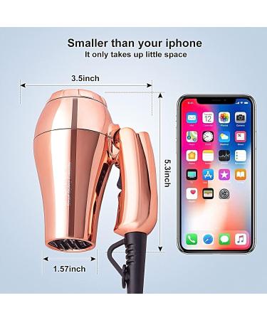 Travel Hair Dryer with Diffuser - Dual Voltage 1200W Compact Blow Dryer for Adults & Kids | Lightweight & Foldable with EU Plug - Buy Online on SooperMarket.com