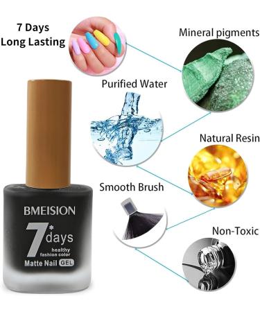 Black Nail Polish Matte Nail Polish 7 Days Long Lasting Nail Polish Quick Dry Nail Gel Polish Natural Non Toxic Nail Varnish DIY Nail Art at Home - Buy Online on SooperMarket.com