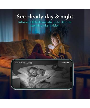 Netvue Indoor Camera - 1080P FHD Enhanced Security Camera with AI, Night Vision, 2-Way Audio - Ideal for Pet, Baby, Nanny - WiFi Home Camera with Cloud Storage - Black - Buy Online on SooperMarket.com