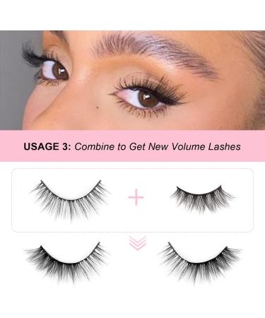 Glowingwin Wispy Cat Eye Half Lashes - 10 Pairs of Handmade Soft Corner False Eyelashes for Natural, Reusable, and Fluffy Look - 3/4 Strip Faux Mink Half Lashes-C - Buy Online on SooperMarket.com