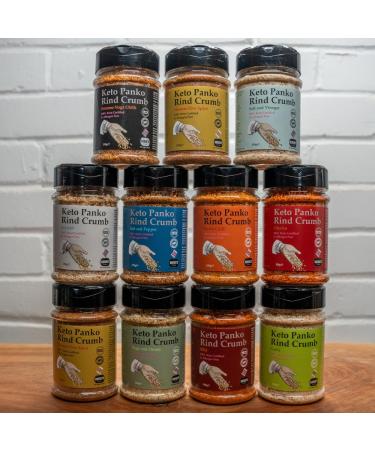 Robert's Dorset Cooks Panko treasures- Keto Panko Rind Crumbs X 11 Pots - Keto Gluten & Allergen Free Low Carb High Protein - Handmade in Britain
