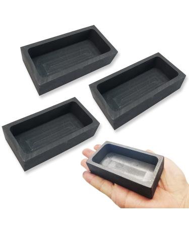 1 KG Graphite Ingot Mold for Melting Casting Refining Gold Silver Aluminum Brass and Other Metal(90 x 40 x 20 mm,1000 g Gold/ 500 g Sliver)(3pcs)
