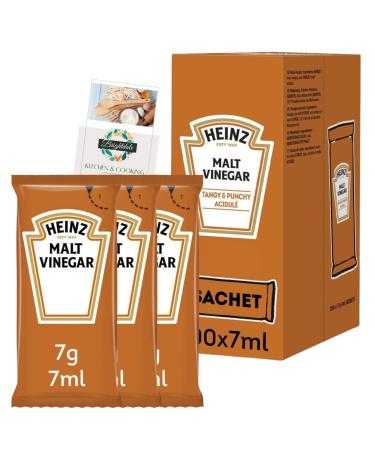 Vinegar Sachets Catering Bundle with 50x Heinz Malt Vinegar 7ml + Brightdale Kitchen Booklet