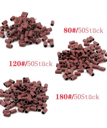 YUTOU Nail sanding caps 150 pieces sanding sleeves with 1 piece nail drill sanding sleeves nail cutter attachment 80/120/180 grit for manicure nail design nail care nail art - Buy Online on SooperMarket.com