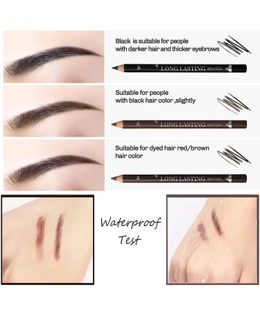 Sumeitang 12 Pcs Dark Brown Eyebrow Pencil Eyeliner Set - Waterproof, Long Lasting Eye Brow Pencil for Women - Professional Eye Makeup Gel Pen - Buy Online on SooperMarket.com