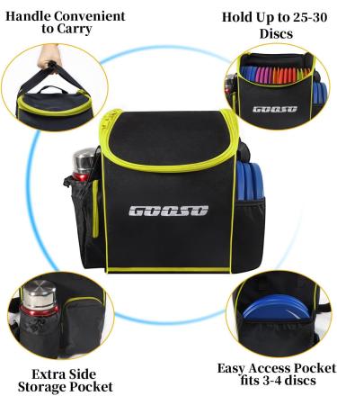Disc Golf Set with Bag - 12-Piece Flying Discs for Beginners | Portable Backpack Holds 28+ Discs | Yellow - Buy Online on SooperMarket.com