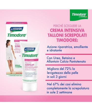 Timodore Intensive Heel Cream - Repair Nourish & Moisturize Dry Heels | Made in Italy | 75ml Dermatologically Tested - Buy Online on SooperMarket.com