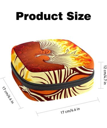 Phoenix Bird Menstrual Cup & Sanitary Napkin Storage Bag - Portable Period Pouch for Women & Teens - Multi-colored - Buy Online on SooperMarket.com