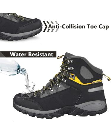 GRITION Men's Waterproof Hiking Boots - Lightweight Ankle High Outdoor Shoes 10.5 Yellow - Buy Online on SooperMarket.com