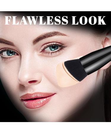 Foundation Brush Flat Top Kabuki Foundation Brush for Liquid Makeup Cream Powder Travel Size Face Foundation Blending Makeup Brushes (large) L black - Buy Online on SooperMarket.com