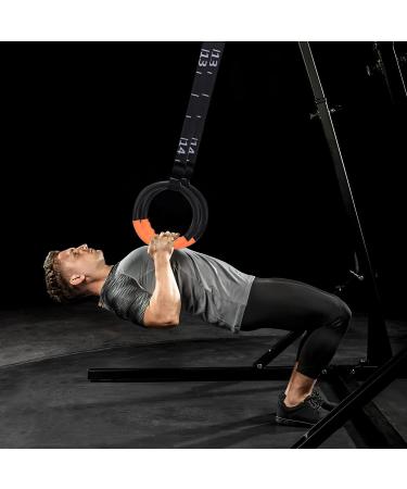 Teamaze Gymnastic Rings with Adjustable Straps - Non-Slip Pull Up Workout Rings for Home Gym Exercise - Orange - Buy Online on SooperMarket.com