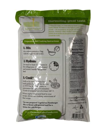 Harmony Valley Hamburger Mix 1.78lb - Bulk Vegan Meat Replacement - Buy Online on SooperMarket.com