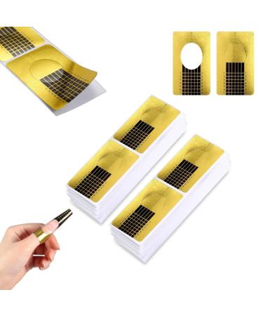 Pack of 100 nail stencils modeling stencil self-adhesive for gel nails nail extension Golden stencils - stencil set