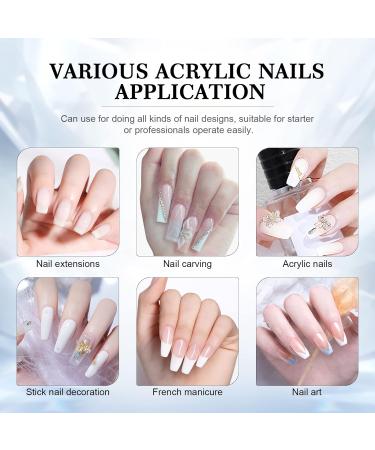 Saviland White Acrylic Powder - 150g/5.29OZ | Professional Nail Art | Large Capacity for Acrylic Nails | 3D Flowers & Nail Extension - Buy Online on SooperMarket.com