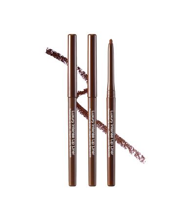 Kiss New York Luxury Intense Lip Liner, Long-Lasting Creamy Lip Liner Retractable Easy to Use Lip Liner (1 Count, Dark Brown)