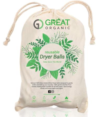 6 XL Organic Tumble Dryer Balls - 100% New Zealand Wool | Eco-Friendly Fabric Softener - Buy Online on SooperMarket.com