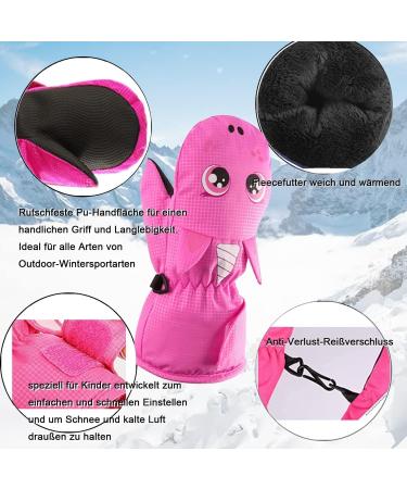 Waterproof Kids Mittens - Warm Fleece Lined Gloves for Toddlers | Pink Unicorn Design | Age 1-3 - Buy Online on SooperMarket.com