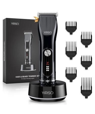 Beard Trimmer & Hair Clipper for Men Professional with Adjustable Precision Dial Cordless Waterproof Electric Razor Men High Power 35 Length Setting and 6 Guards Travel Lock Gifts for Men