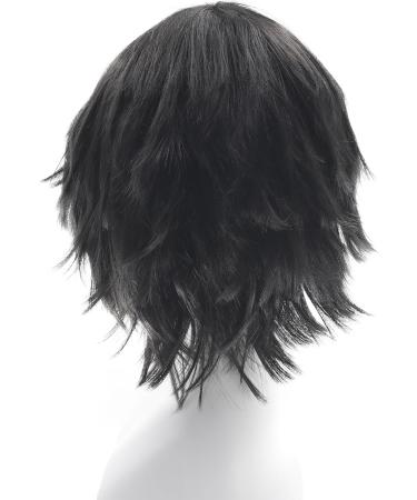 Gairyan Short Black Wig Cosplay Wig Unisex Anime Cosplay Wigs for Women/Men Straight Fluffy Wig Costume Theme Party Fancy Dress Wigs Halloween Wig Comic-Con Costumes Accessories - Buy Online on SooperMarket.com