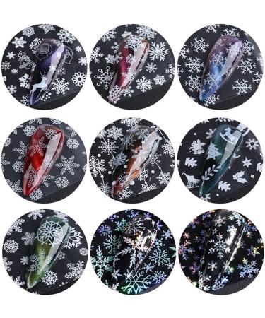 Snowflake Nail Foil Transfer Stickers - Christmas Nail Art Supplies for Festive Manicure - 10 Sheets - Buy Online on SooperMarket.com