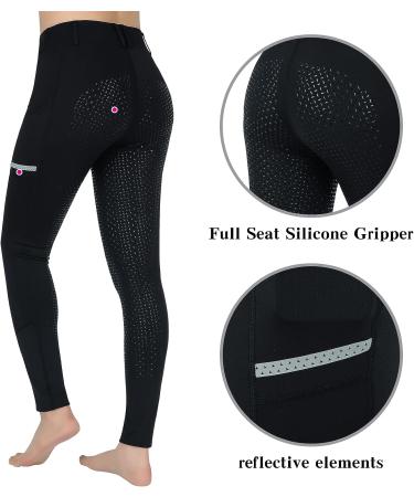 SPOEAR Girls' Full Seat Silicone Breeches - Black Large | Kids' Equestrian Riding Pants with Pockets - Buy Online on SooperMarket.com